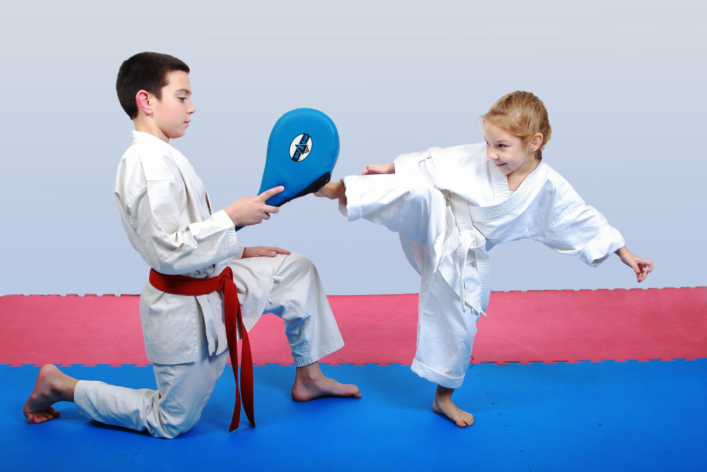 kid practising karate