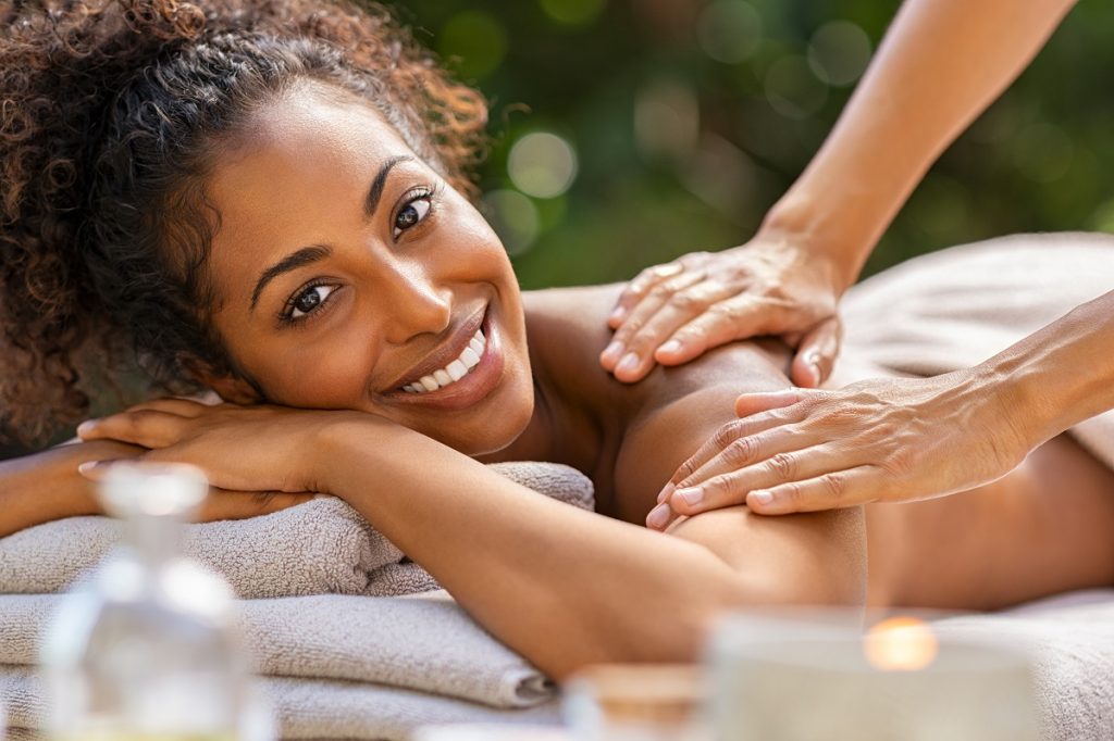 woman relaxing with oil massage